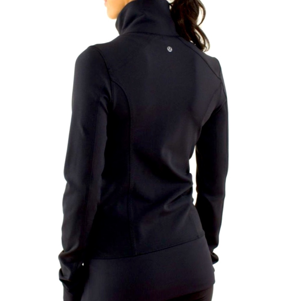 Lululemon Nice Asana Align Jacket Black/Pow Stripe Split Pea- Size 6 - Picture 6 of 12